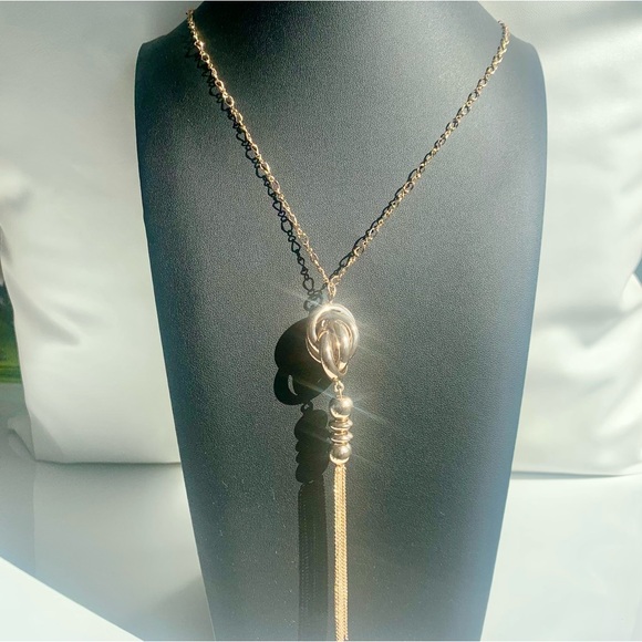 Kim Rogers Knotted Gold Tone Tassel 32” Necklace - Picture 6 of 6